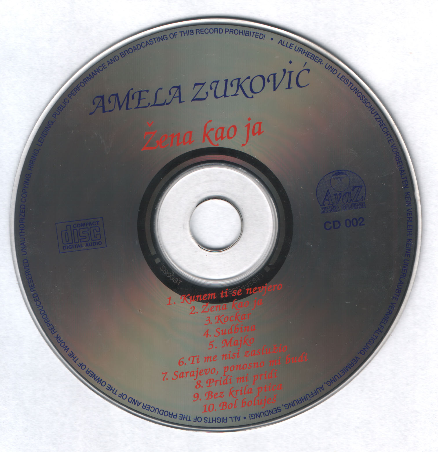 Amela Zukovic 1997 Cd